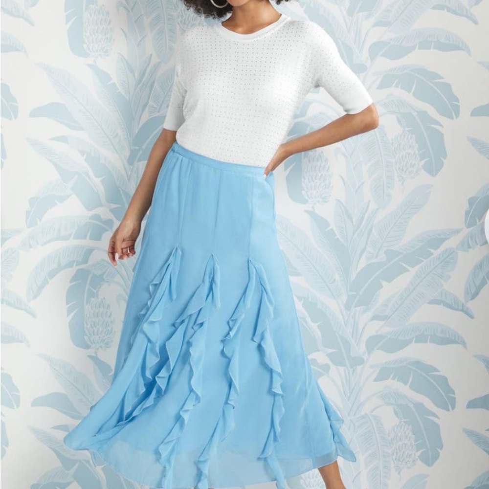 NWOT Chic Light Blue Maxi Skirt
